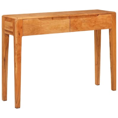 vidaXL - Wandtafel - met - lade - Bruin - 110 - x - 30 - x - 80 - cm - Massief - Acacia - Hout