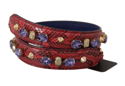 Dolce & Gabbana Elegante Rode Pythonleren Handtas Damesriem