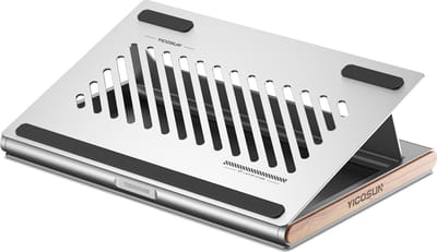 NÖRDIC Draagbare laptop standaard - Laptopverhoger - Aluminium - Geschikt voor Laptop en Tablet - Kantelbaar tot 30 graden