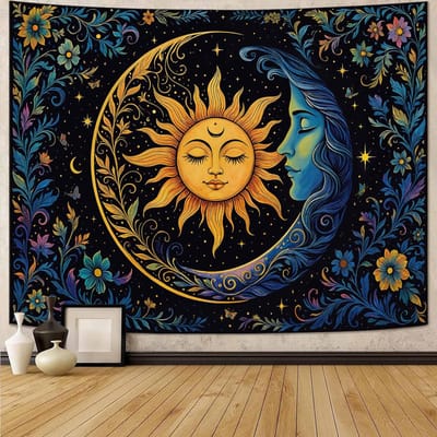 Tapisserie Nymphéas de Monet Tapisseries Florales Vertes Esthétique Monet Affiches d'Art Mural Paysage de Jardin Fleuri Naturel Petit 70x100CM