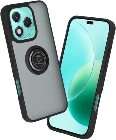 Hoesje geschikt voor HONOR 400 Lite - Techsuit Glinth Back Cover met ring en magneet - Zwart