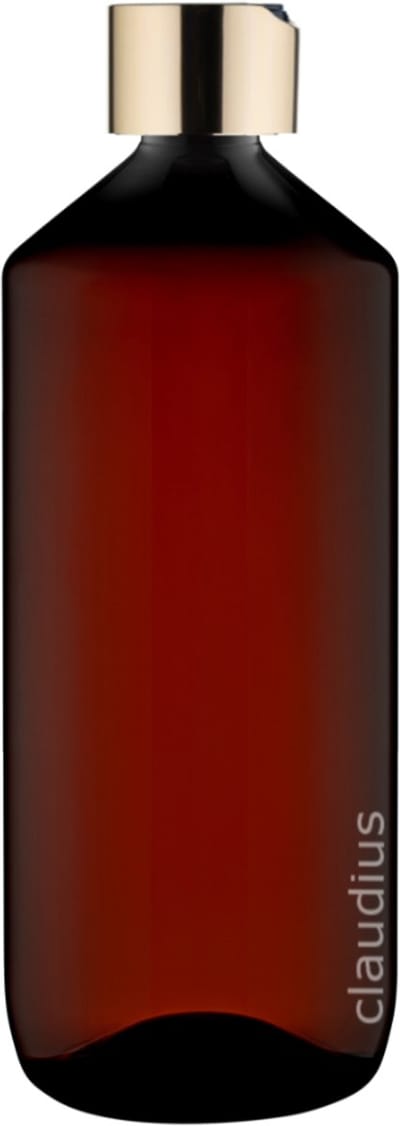 Lege Plastic Fles 500 ml amber met Gouden klepdop - set van 10 stuks