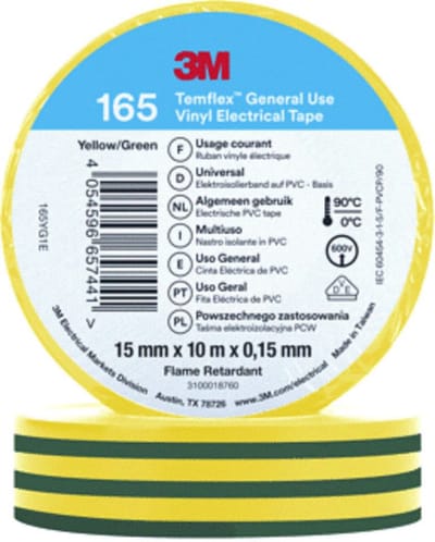 3M TEMFLEX™ - Geel/groen - 165 Zelfklevende tape | 7100222491