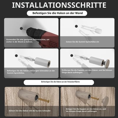 Roestvrij stalen haken SUS304 wandhaken zilveren kapstokhaken Heavy Duty met boordoekhaak voor muur, badkamer, keuken, slaapkamer, 4 stuks
