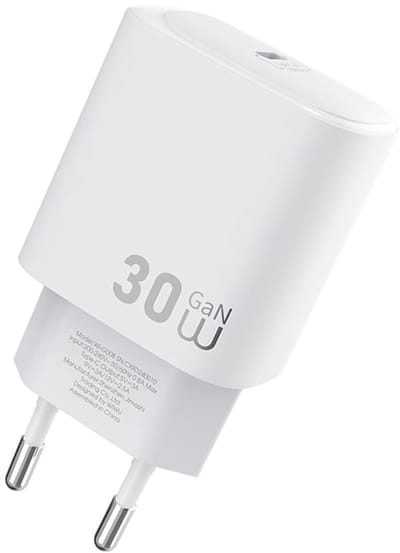 WiWU USB-C snellader 30W – Alleen oplader – Wit
