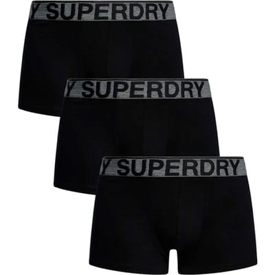 Superdry heren 3P boxer trunks basic zwart III