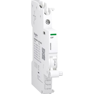Schneider Electric Acti9 Signal contact iOF 1OC 100mA to 6A for iC60 Double terminal screw terminal top 24...415V AC &