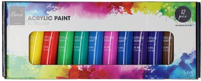 Acrylverfset 12 Kleuren - 36ml.