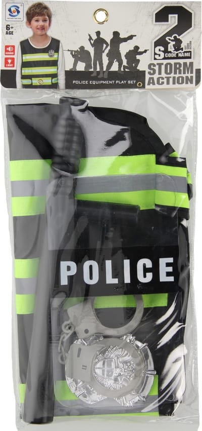 Politieset met Knuppel & Handboeien, 4dlg.