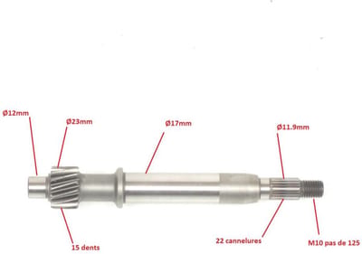 Axe arbre primaire transmission AR pour scooter Peugeot 50 Kisbee 4T Eu5 788049