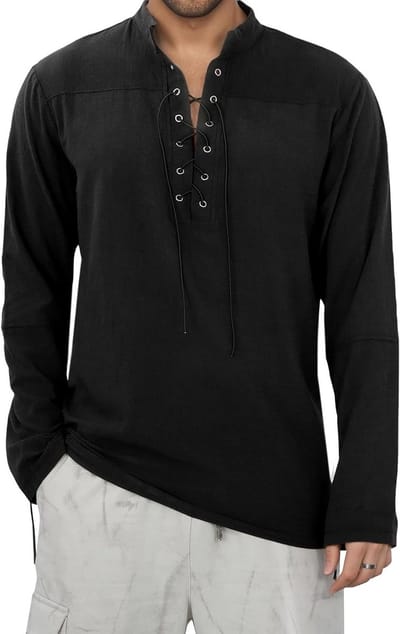 Heren Overhemden Lange Mouwen - Casual Shirt - Middeleeuws Vintage - Stijlvolle uitstraling - ShopVlot