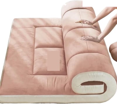 Futon Matras - Vloermatras Slaapmat - Ruimtebesparend Slapen - Zacht Ademend Materiaal - 180x200cm - Roze