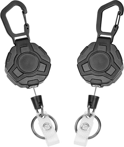 Duurzame Retractable Badge Holder Set van 2, Ideaal voor Sleutels en ID Kaarten, Handige ID Badge Reel met Clip en Heavy Duty Ontwerp
