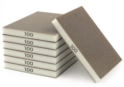 6 stuks schuursponsjes, 100 korrel specificaties schuurpads voor doe-het-zelf schuurgereedschap, metaal polijsten, hout polijsten, auto polijsten
