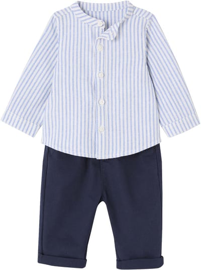 Vertbaudet Gestroomde overhemd + broek baby