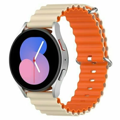 By Qubix - Ocean Style siliconen bandje - Beige / oranje - geschikt voor Huawei Watch 5 - 46mm