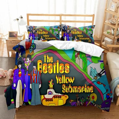 The Beatles Motief, Microvezel Beddengoedsets, Kinderbeddengoed met Rits Kamerdecoratie Dekbedovertrek voor Tieners volwassene 3-delig 135x200cm