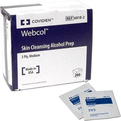 Alcoholdoekjes - Alcohol pads | 200 stuks - Apart Afzonderlijk verpakt | Steriele doekjes - Wondreining - Wondontsmetting - Huidreiniging - Gesteriliseerd | Medisch - EHBO - BHV | Voor Injecties en Infuus