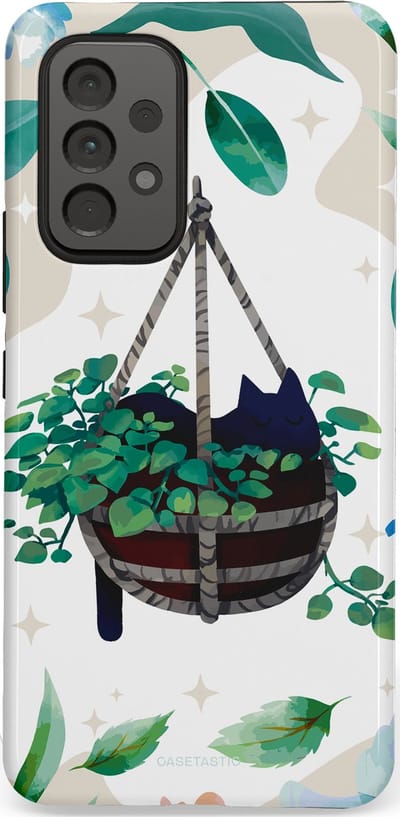 Casetastic Hoesje Geschikt voor Samsung A53 - Stijlvolle Beschermende Duo-layer Case - Hangkat