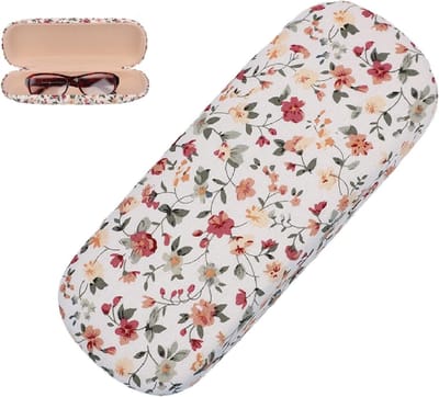 Draagbare brillenkoker voor vrouwen met bloemenpatroon, multifunctioneel en kleurrijk, 16.5 x