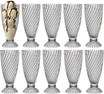 Alessandro ijscoupe Hawaii - 10x stuks - glas - kristal - 360 ml - 18 x 8 cm - ijs schaaltjes