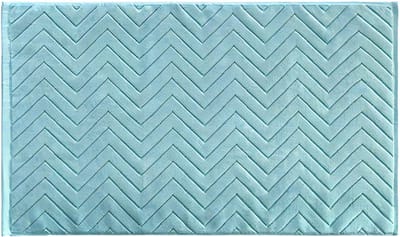 Intirilife Bad mat badkamer deken douche mat in Blauw voor droge vloer in badkamer wasruimte en toilet