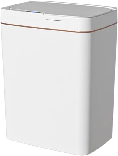Slimme prullenbak - Handige automatische prullenbak - Deksel met bewegingssensor - Prullenbak voor de badkamer - Inhoud 15 liter - Wit
