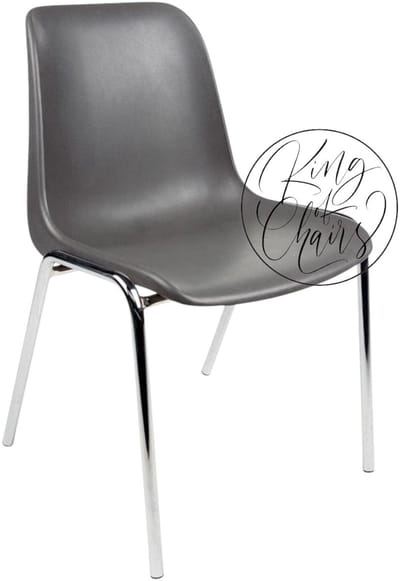 Kantinestoel Helene Antraciet - verchroomd onderstel kantinestoel stapelstoel kuipstoel vergaderstoel tuinstoel kantine stoel stapel stoel tuin stoel kantinestoelen stapelstoelen kuipstoelen arenastoel schoolstoel bezoekersstoel Everardo