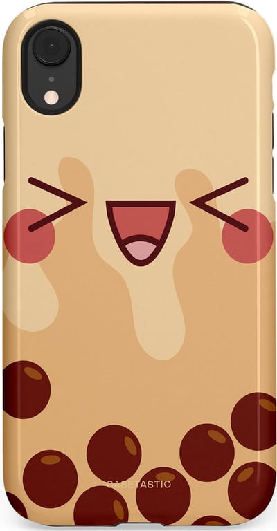 Casetastic Hoesje Geschikt voor Apple iPhone Xr - Stijlvolle Beschermende Duo-layer Case - Smeltende caramel bolletjes