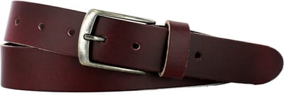 Leren Heren/Dames Riem | 3.5cm breed | Riemmaat: 85cm (totale lengte: 100cm) | 100% echt leer | Nikkelvrije gesp | Kleur: bordeaux rood
