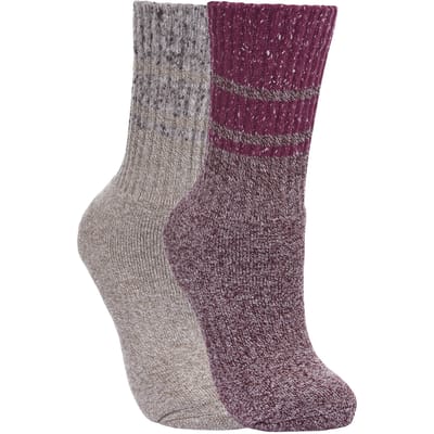Trespass Dames/dames Hadley Wandelschoenen Sokken (2 paren) (Druivenwijn/Havermeel)