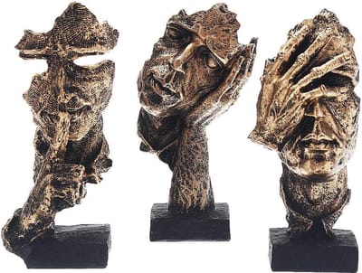 Standbeelden sculpturen 3 stuks figuren decoratie moderne en decoratie sculpturen decoratie modern beeld decoratie en sculptuur decoratie en buste decoratie kantoor woonkamer slaapkamer rek standbeeld (goud)