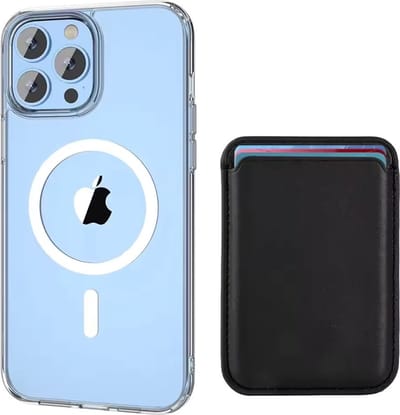 TG Techgrip - Hoesje Geschikt voor iPhone 11 Magsafe compatible Transparant - Inclusief Magnetische Kaarthouder Wallet Card Holder Pasjeshouder Zwart - Set Geschikt voor iPhone 11