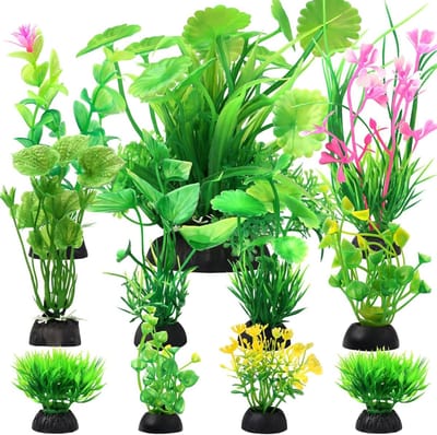 Natuurlijke Groene Planten voor Aquariumdecoratie - 11 Stuks Plastic Aquariumaccessoires en Decoraties
