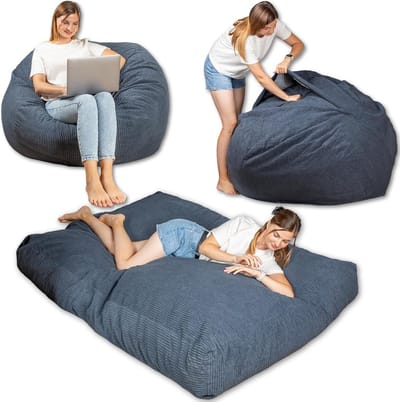 Converteerbare Zitzak Stoel - Multifunctioneel en Comfortabel Vloermatras - Corduroy Stof - Geschikt voor Thuis en Ontspanning