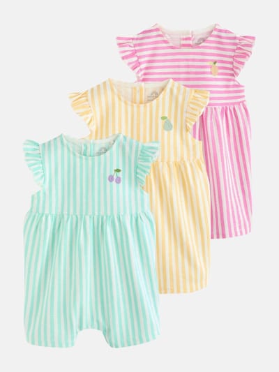 Next - Meisjes - Verpakking van 3 babyrompertjes - Geel