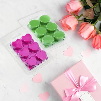 Wax Melt Mallen - Plastic Lades - Kaarsen Maken - Hart en Rond Ontwerp - 100 Stuks - Helder