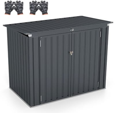Kliko ombouw - UV-bestendig - Container - Berging - 2 Afvalbakken - Kunststof - Weerbestendig - Zwart