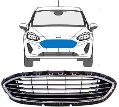 Grill voor Ford Fiesta 2017-2023