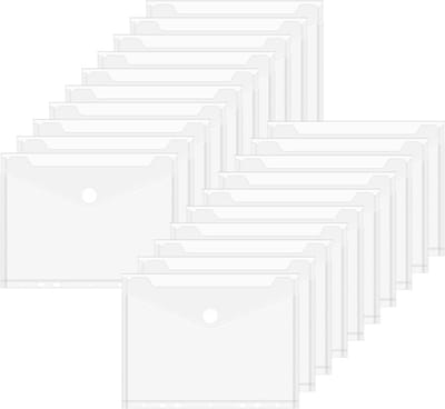 SnelShoppen - Pack van 20 A5 Document Folders, Transparante Documentenmap, 7 Gaten, Waterdichte Folders voor Document Organisatie, 22.5 x 18 cm