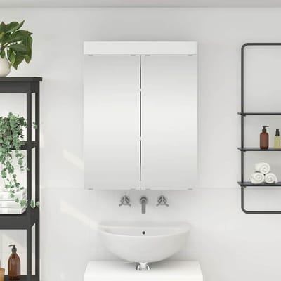 vidaXL - Badkamerspiegelkast - TULUM - Wit - 60 - x - 16,5 - x - 78 - cm - Bewerkt - hout