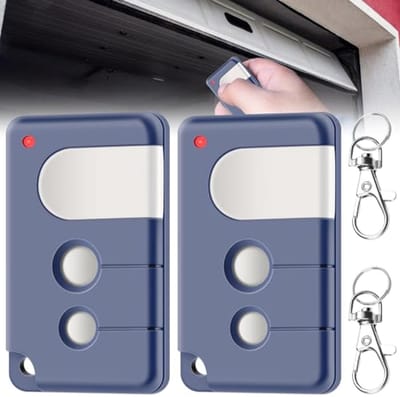 2 stuks garagedeuropener met 3 Kanalen – Compatibel met Diverse modellen – Afstandsbediening voor Garagedeur 433,92MHz