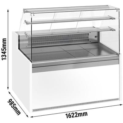 GGM Gastro Kühl- & Kuchentheke - 1620mm - mit 2 Ablagen Wit / Zilver