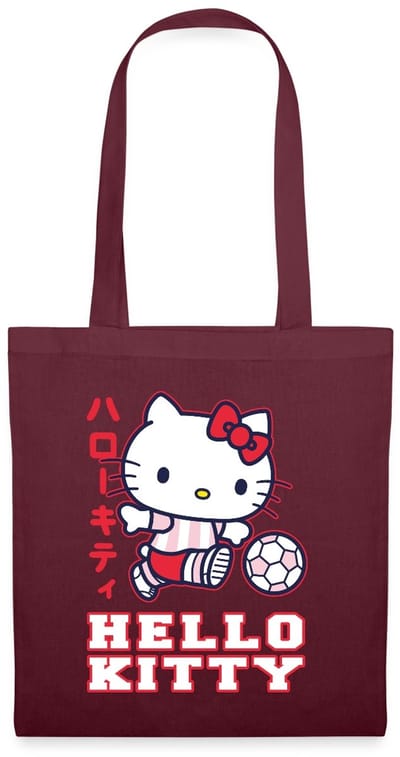 Hello Kitty Speelt Voetbal Tas Van Stof Schoudertas