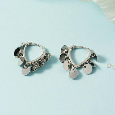 Boucles d'oreilles pendantes rondes à pampilles en argent sterling 925 pour femmes filles fête bijoux de mode coréenne pendientes Eh922 argenté