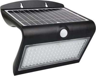 Solar wandlamp Carl III met bewegingssensor - Zwart