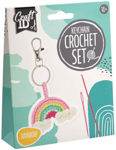 Creative Craft Group Crochet Kit Rainbow Keychain - incl. Needle and Thread