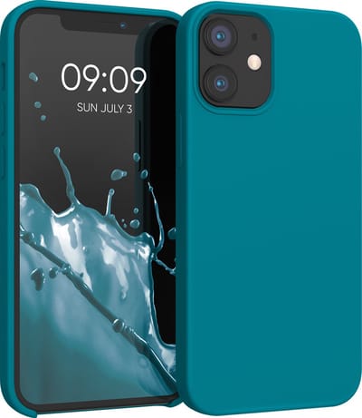 kwmobile telefoonhoesje geschikt voor Apple iPhone 12 mini - Hoesje met siliconen coating - Smartphone case in rifblauw