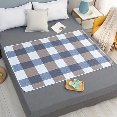 Waterdichte matrashoes, luierverschoonmat, wasbaar, ademend, antislipmat voor vrouwen, menstruatie, bedplassen 50*70cm gray