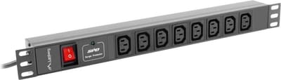 Lanberg Stroomstrip Rack 1U Voor Pdu 19 8 Stopcontacten Iec C13 2M Zwart